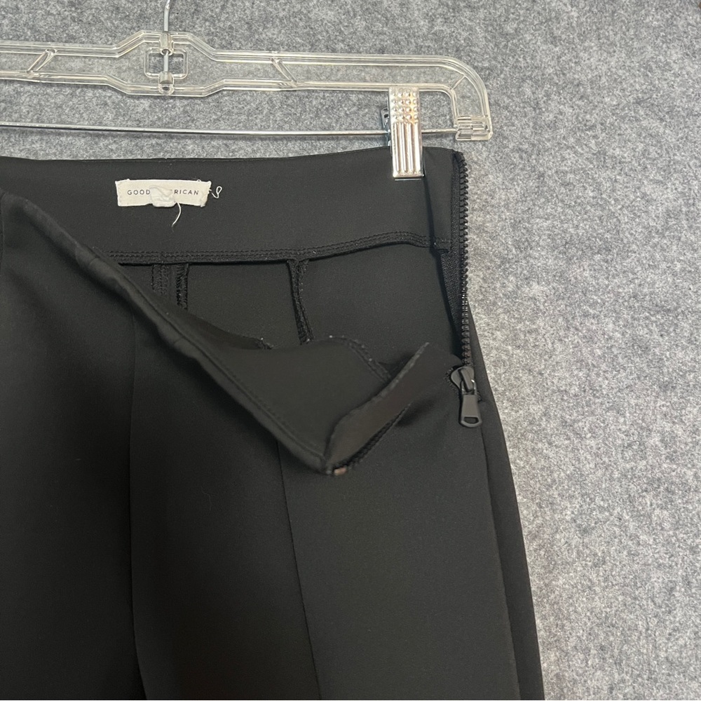 GOOD AMERICAN Good Waist Scuba Ankle Zippers Pant Slacks Black Size 1 (Small) - Picture 7 of 15